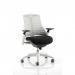 Flex Task Operator Chair White Frame Black Fabric Seat Moonstone White Back KC0056