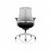 Flex Task Operator Chair White Frame Black Fabric Seat Moonstone White Back KC0056