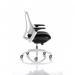 Flex Task Operator Chair White Frame Black Fabric Seat Moonstone White Back KC0056