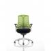 Flex Task Operator Chair White Frame Black Fabric Seat Green Back KC0058