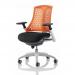 Flex Task Operator Chair White Frame Black Fabric Seat Orange Back KC0059