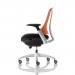 Flex Task Operator Chair White Frame Black Fabric Seat Orange Back KC0059