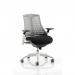 Flex Task Operator Chair White Frame Black Fabric Seat Grey Back KC0061