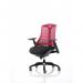 Flex Task Operator Chair Black Frame Black Fabric Seat Red Back KC0073