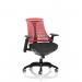 Flex Task Operator Chair Black Frame Black Fabric Seat Red Back KC0073