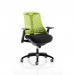 Flex Task Operator Chair Black Frame Black Fabric Seat Green Back KC0074