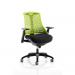 Flex Task Operator Chair Black Frame With Black Fabric Seat Green Back With Arms KC0074