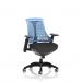 Flex Task Operator Chair Black Frame Black Fabric Seat Blue Back KC0076