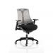 Flex Task Operator Chair Black Frame With Black Fabric Seat Grey Back With Arms KC0077