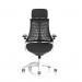 Flex Task Operator Chair White Frame Black Fabric Seat With Headrest Black Back KC0087