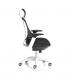 Flex Task Operator Chair White Frame Black Fabric Seat With Headrest Black Back KC0087