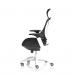 Flex Task Operator Chair White Frame Black Fabric Seat With Headrest Black Back KC0087