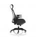 Flex Task Operator Chair Black Frame Black Fabric Seat With Headrest Black Back KC0103