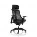 Flex Task Operator Chair Black Frame Black Fabric Seat With Headrest Black Back KC0103