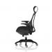 Flex Task Operator Chair Black Frame Black Fabric Seat With Headrest Black Back KC0103