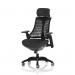 Flex Task Operator Chair Black Frame Black Fabric Seat With Headrest Black Back KC0103