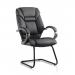 Galloway Cantilever Chair Black Leather With Arms KC0119