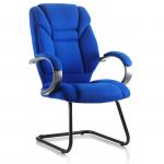 Galloway Cantilever Chair Blue Fabric With Arms KC0123