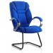 Galloway Cantilever Chair Blue Fabric With Arms KC0123