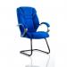 Galloway Cantilever Chair Blue Fabric With Arms KC0123