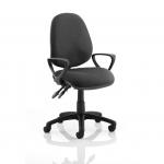 Luna II Lever Task Operator Chair Black With Loop Arms KC0124