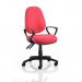 Luna II Lever Task Operator Chair Burgundy With Loop Arms KC0126