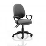 Luna II Lever Task Operator Chair Charcoal With Loop Arms KC0127