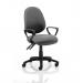 Luna II Lever Task Operator Chair Charcoal With Loop Arms KC0127