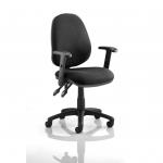 Luna II Lever Task Operator Chair Black With Height Adjustable Arms KC0128
