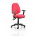 Luna II Lever Task Operator Chair Burgundy With Height Adjustable Arms KC0130