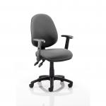 Luna II Lever Task Operator Chair Charcoal With Height Adjustable Arms KC0131