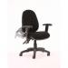 Luna II Lever Task Operator Chair Black With Height Adjustable And Folding Arms KC0132
