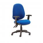 Luna II Lever Task Operator Chair Blue With Height Adjustable And Folding Arms KC0133