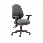 Luna II Lever Task Operator Chair Charcoal With Height Adjustable And Folding Arms KC0135
