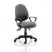 Luna III Lever Task Operator Chair Charcoal With Loop Arms KC0139