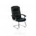Moore Deluxe Visitor Cantilever Chair Black Leather With Arms KC0152