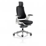 Zure White Shell With Headrest Black Fabric KC0161