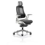 Zure Executive Chair Charcoal Mesh With Arms With Headrest KC0162