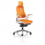 Zure White Shell With Headrest Elastomer Gel Orange KC0165