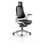 Zure Executive Chair Black Leather With Arms With Headrest KC0166