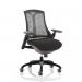 Flex Task Operator Chair Black Frame Black Fabric Seat With Black Mesh Back With Arms KC0213