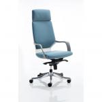 Xenon Executive White Shell High Back Blue Fabric With Headrest KC0227