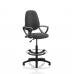 Eclipse I Lever Task Operator Chair Charcoal With Loop Arms With Hi Rise Draughtsman Kit KC0244