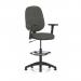 Eclipse Plus I Lever Task Operator Chair With High Rise Draughtsman Kit With Height Adjustable Arms Charcoal KC0248