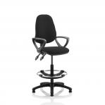 Eclipse II Lever Task Operator Chair Black With Loop Arms With Hi Rise Draughtsman Kit KC0254