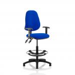 Eclipse II Lever Task Operator Chair Blue With Height Adjustable Arms With Hi Rise Draughtsman Kit KC0259
