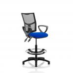 Eclipse Plus II Lever Task Operator Chair Mesh Back With Blue Seat With loop Arms With High Rise Draughtsman Kit KC0267