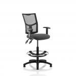 Eclipse II Lever Task Operator Chair Mesh Back With Charcoal Seat With Height Adjustable Arms With Hi Rise Draughtsman Kit KC0271