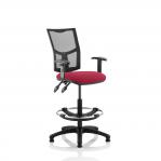 Eclipse II Lever Task Operator Chair Mesh Back With Wine Seat With Height Adjustable Arms With Hi Rise Draughtsman Kit KC0272