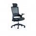 Molet Task Exec Black Frame Black Mesh Back Black Fabric Seat Chair With Black Fabric Headrest KC0276